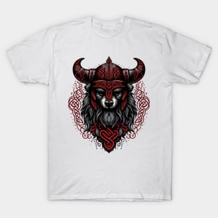 Red And Black Bear Berserker Norse Viking Warrior T-Shirt